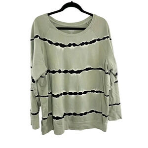 Torrid Green & Black Tie Dye Pullover Sweatshirt Women's Plus Size 2X